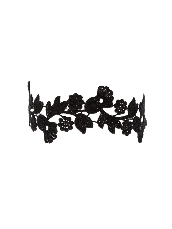 Cara Couture Jewelry Stitched Flower Choker