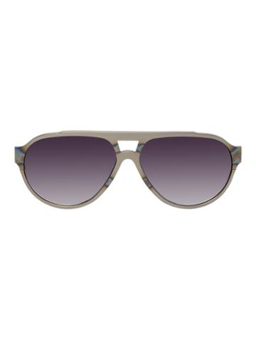 Kris Van Assche By Linda Farrow Gallery Raw Detailing & Acetate Aviator Frame
