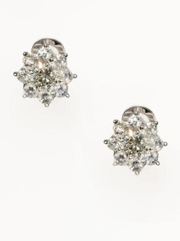 Vendoro Diamond Cluster Flower Earrings