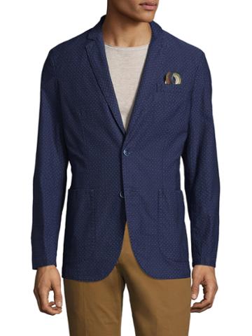 Atp & Co Alan Cotton Printed Notch Lapel Blazer