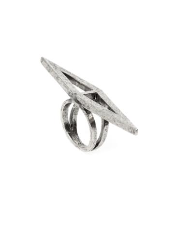 Low Luv Silver Cutout Double Triangle Ring