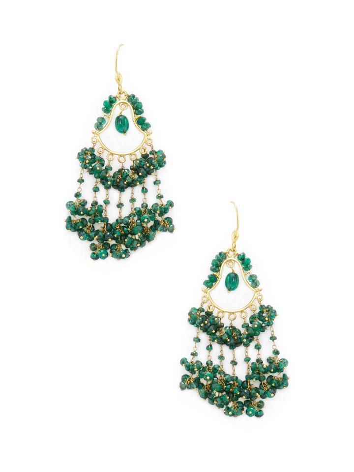 Karma Jewels 18k Yellow Gold & Green Sapphire Chandelier Earrings