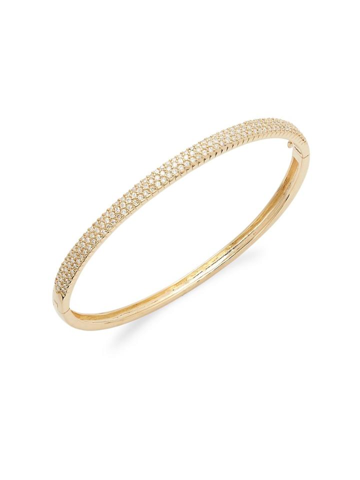 Effy Diamond & 14k Yellow Gold Bangle Bracelet