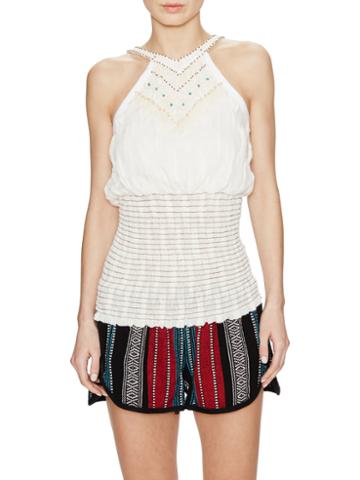 T-bags Los Angeles Beaded Gauze Halter Top