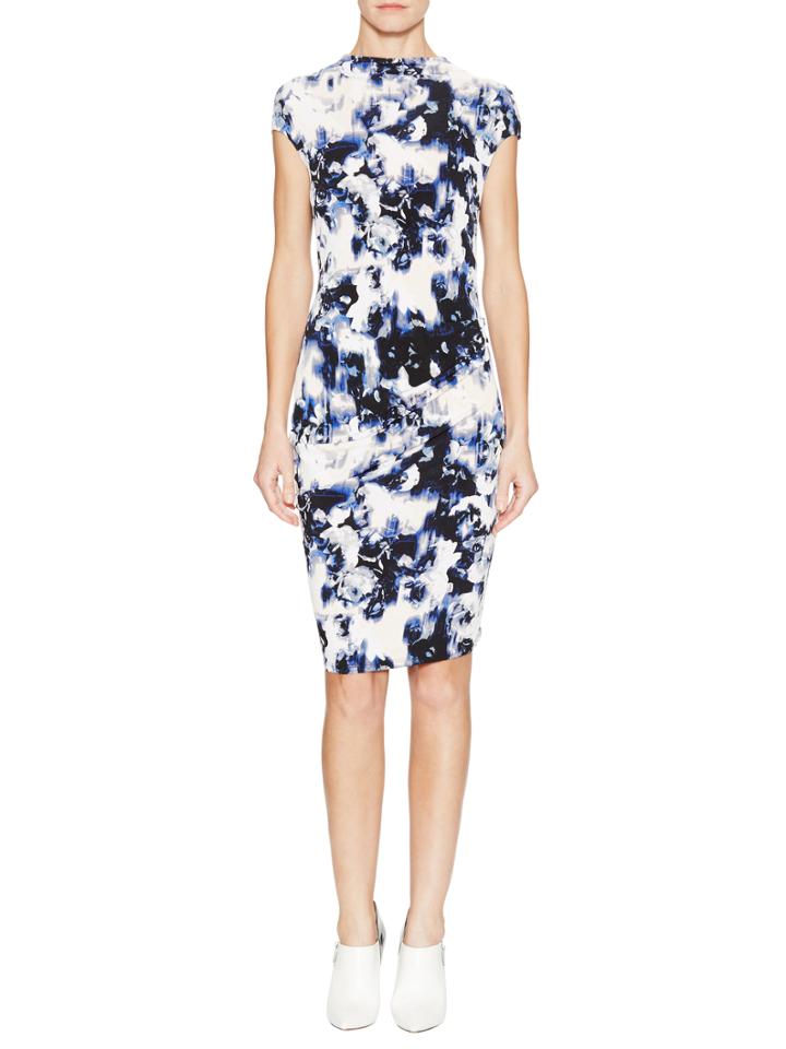 Allen B By Allen Schwartz Funnel Neck Floral Fitted Dress