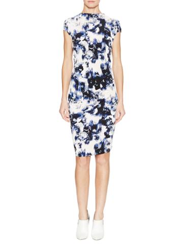 Allen B By Allen Schwartz Funnel Neck Floral Fitted Dress