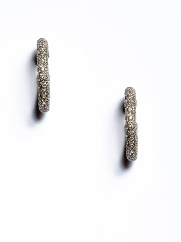 Vendoro Pave Diamond Hoop Earrings
