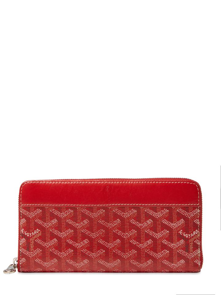 Vintage Red Goyardine Zip Around Wallet