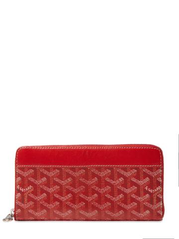 Vintage Red Goyardine Zip Around Wallet