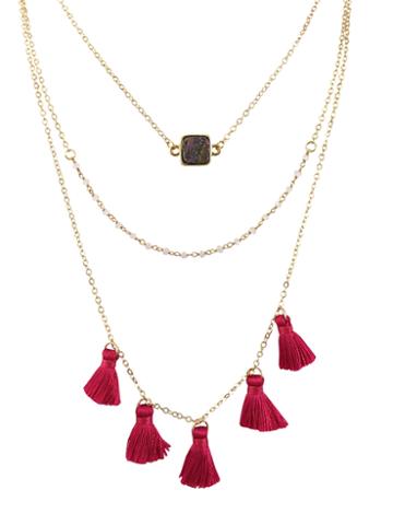 Katherine Karambelas Jewelry Lola 22k Gold & Silk Tassel Layered Necklace