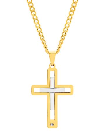 Creed 1913 Cross Curb Chain Pendant Necklace