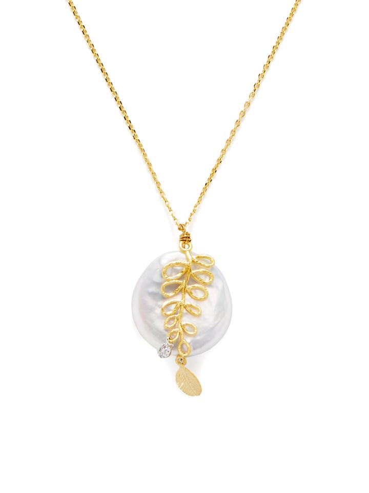 Indulgems Coin Pearl Pendant Necklace