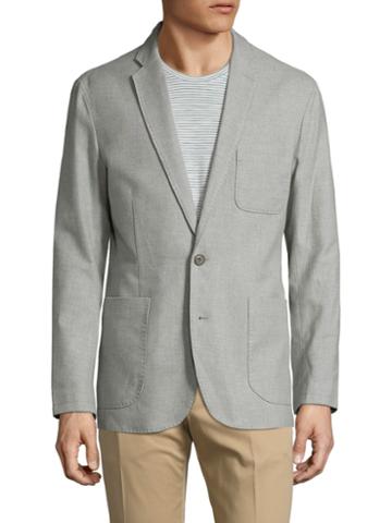 Shades Of Grey By Micah Cohen Line Linen Notch Lapel Blazer