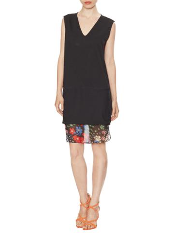 Karen Zambos Vintage Couture Bailey Floral Contrast Dress