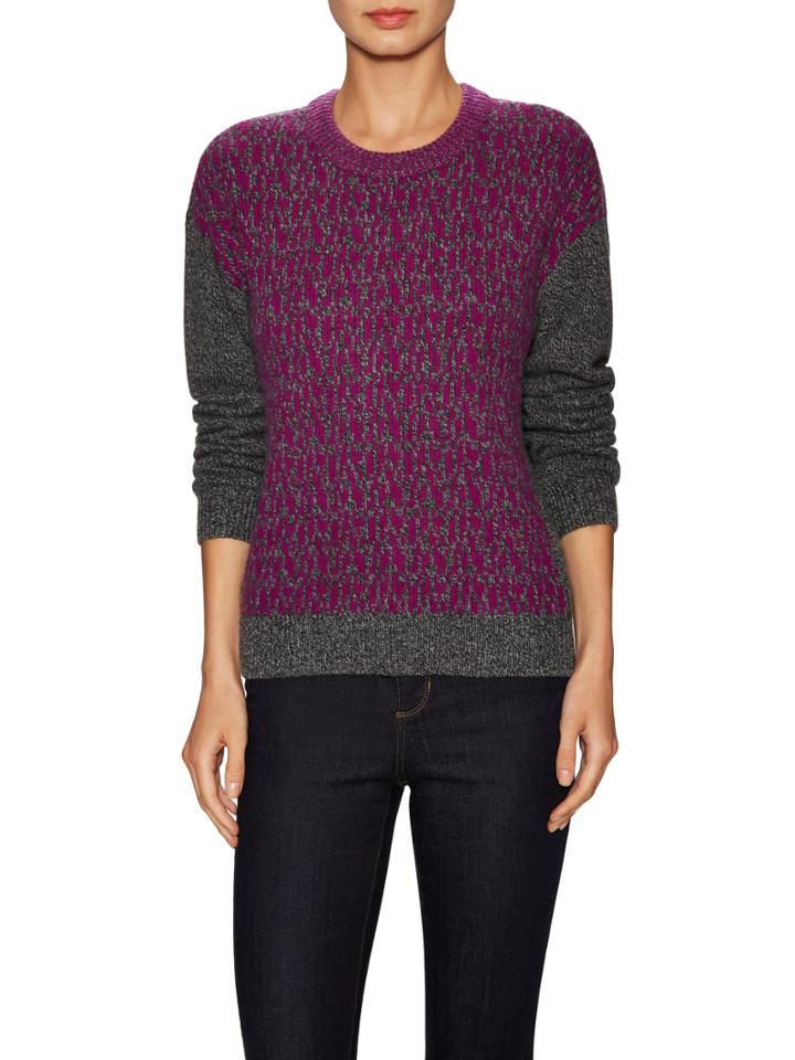 O'2nd Softcash Wool Intarsia Rib Sweater