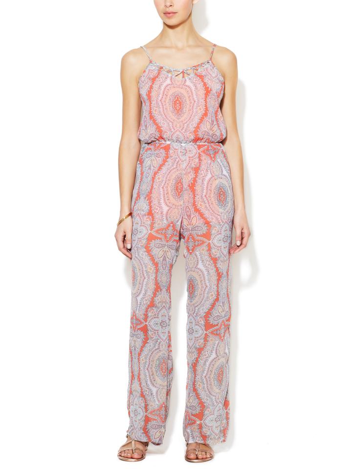 Love Sadie Printed Jumpsuit With Cut Out Trim