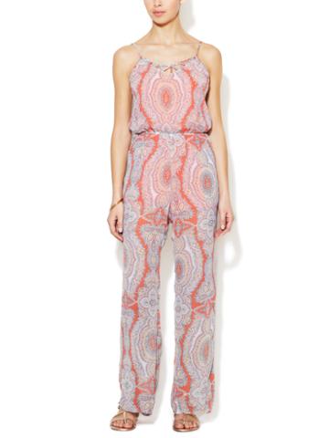 Love Sadie Printed Jumpsuit With Cut Out Trim