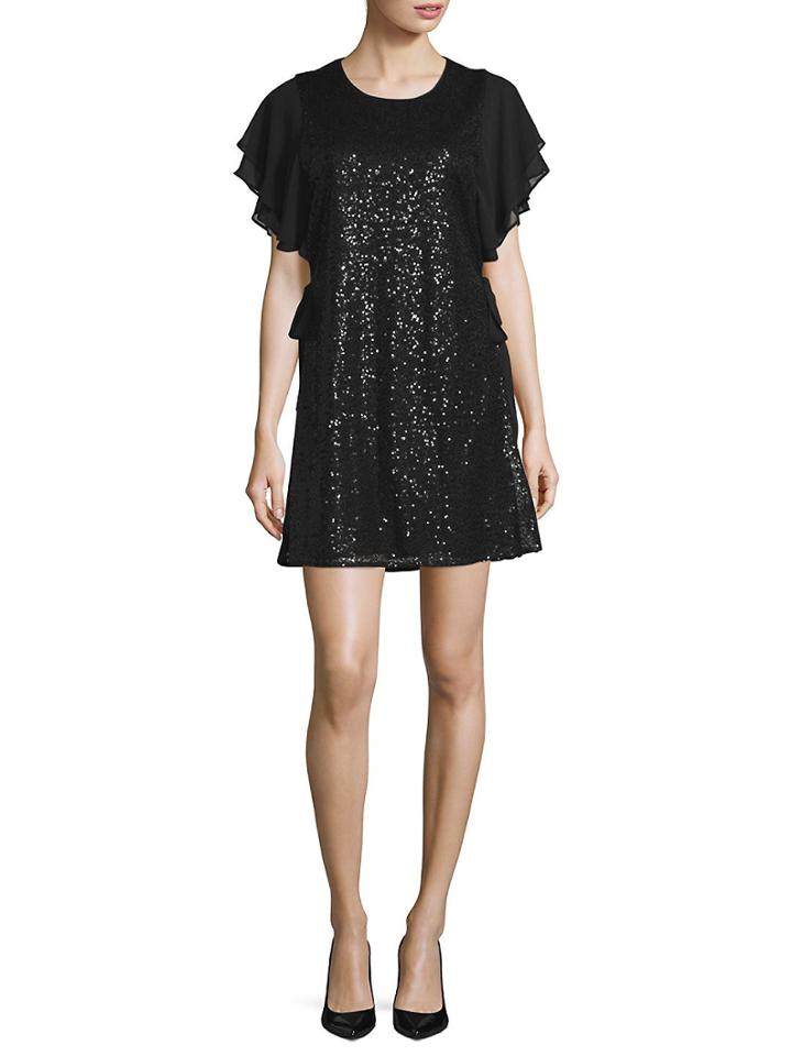 Laundry By Shelli Segal Sequined Crewneck Dress