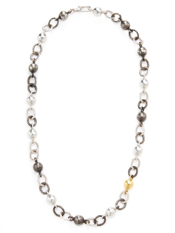 Gurhan Sterling Silver & 24k Yellow Gold Ball Chain Necklace
