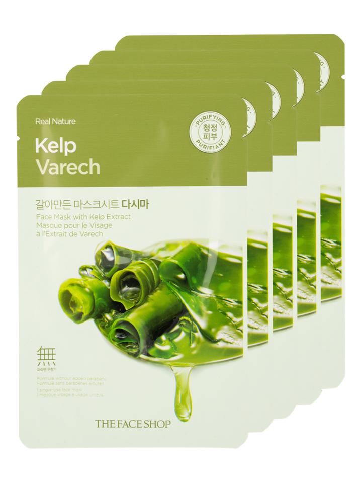 The Face Shop Real Nature Kelp Face Mask - Mineral-rich (5 Pk)