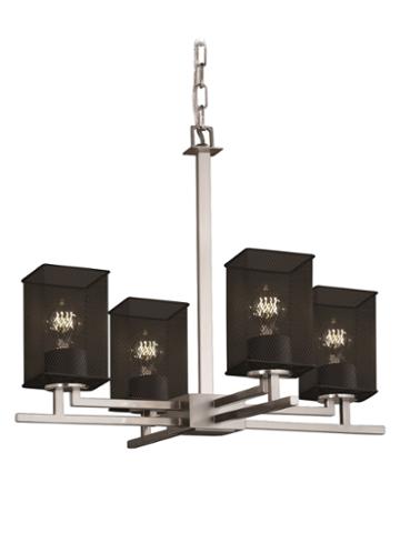 Justice Design Wire Mesh Aero 4-light Chandelier