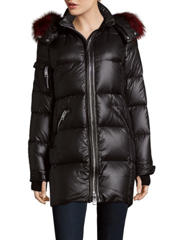 Nb Nicole Benisti Whistler Leather And Fur-trimmed Zip-front Coat