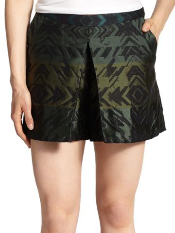 Risto Satin Jacquard Front-fold Shorts