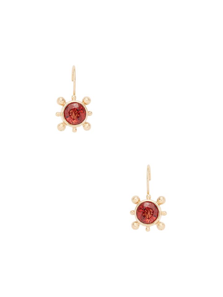 Anzie Marine 14k Yellow Gold & Red Spinel Dew Drop Earrings