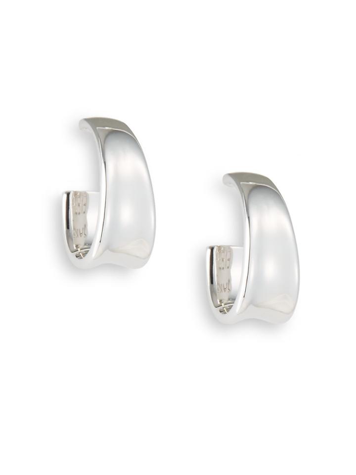Saks Fifth Avenue Sterling Silver Oval Hoop Earrings