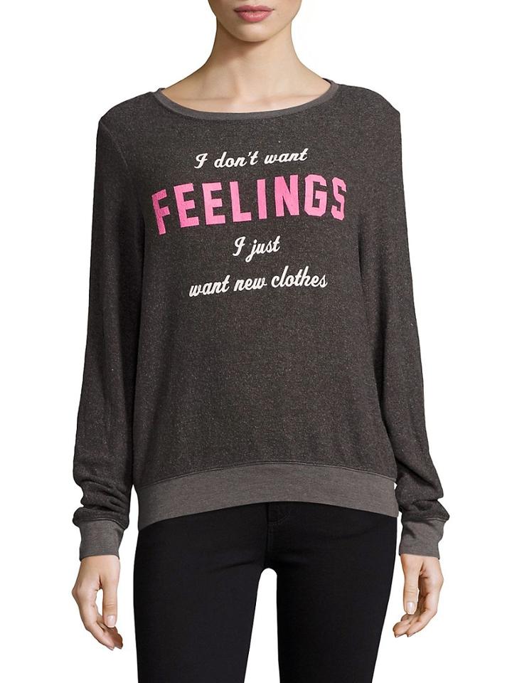 Wildfox Heathered Long-sleeve Pullover