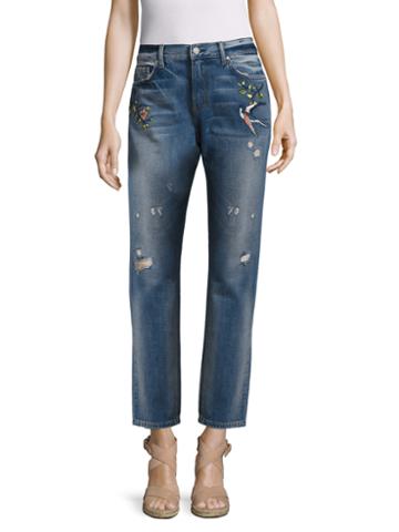 Eight Dreams Embroidered Boyfriend Jeans