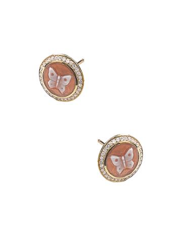 Ippolita Rock Candy Cameo Butterfly Stud Earrings