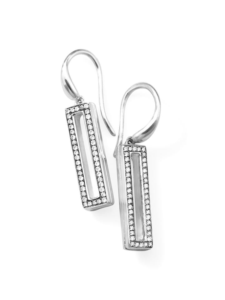 Ippolita Sterling Silver Stella Small Rectangular Drop Earrings With Diamonds