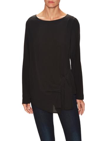 Falcon & Bloom Asymmetrical Drape Side Blouse