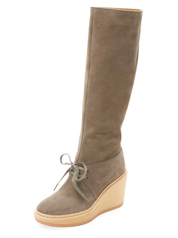 See By Chloe Leather Tie Tall Wedge Boot