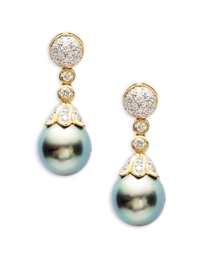 Tara Pearls Tahitian Pearl Polished Dangle & Drop Earrings