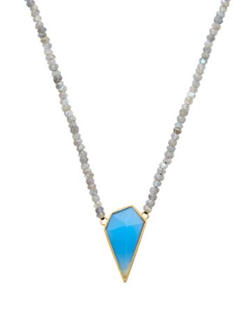 Kanupriya Occitan Blue Onyx Penant Necklace