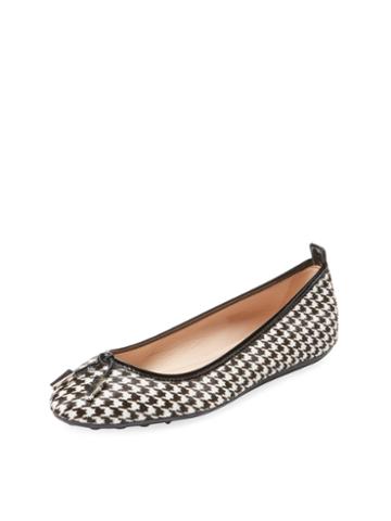Tod Inchess Leather Print Bow Ballet Flat