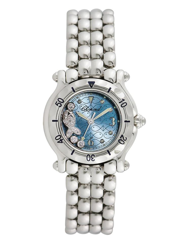 Vintage Chopard Happy Sport Fish Stainless Steel & 0.10 Total Ct. Diamond Watch, 26mm