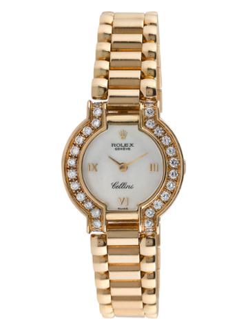 Vintage Rolex Ladies Cellini 18k Yellow Gold & Diamond Watch, 23mm