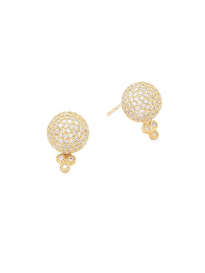 Freida Rothman Pav&#233; Crystal And Goldplated Ball Stud Earrings