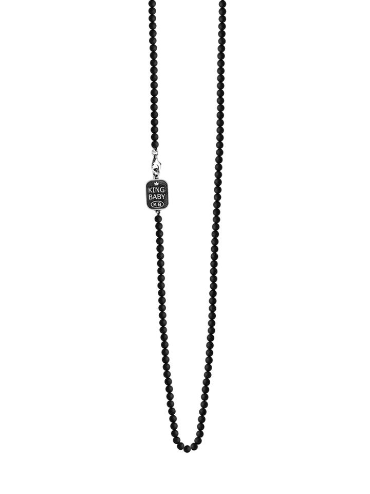 King Baby Silver & Onyx Bead Necklace