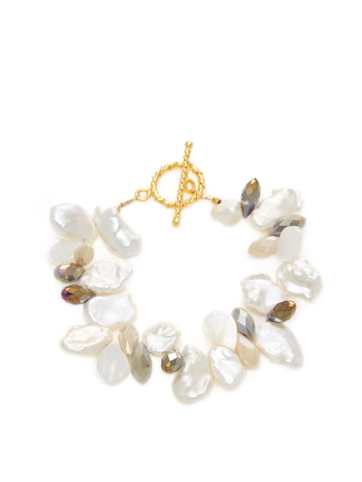 Alanna Bess Jewelry Pearl & Crystal Quartz Bracelet