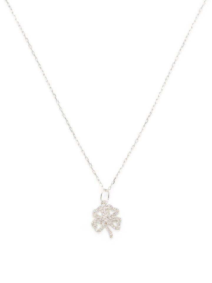 Sydney Evan Small Micro Pave Clover Necklace