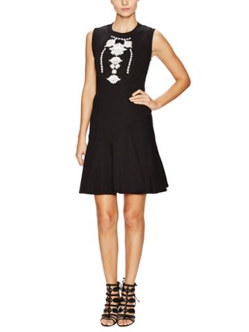 Marchesa Voyage Neoprene Bead Embroidered Dress