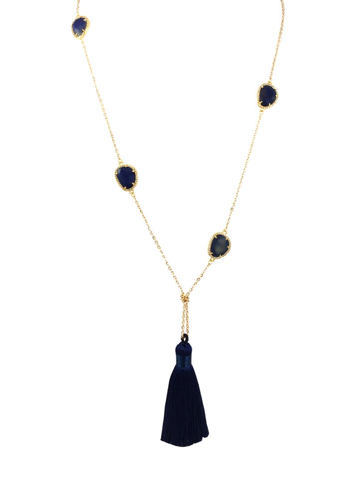 Katherine Karambelas Jewelry Taylor Gold & Silk Tassel Necklace