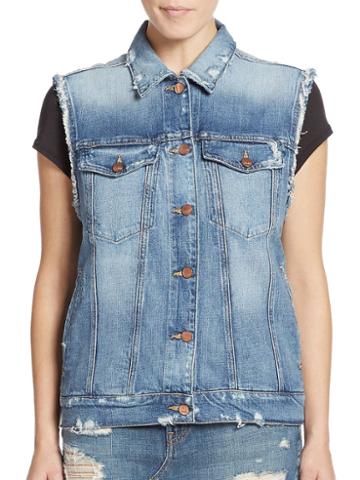 Genetic Los Angeles Indie Distressed Denim Vest