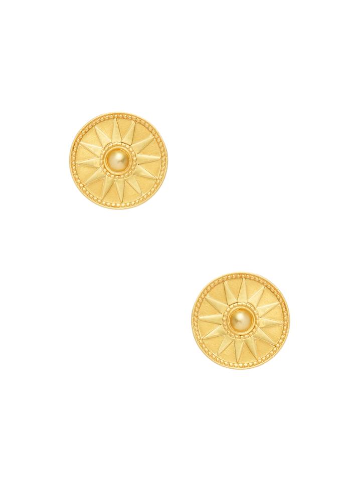Amrapali 18k Yellow Gold Sun Disc Earrings