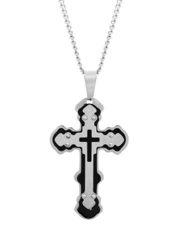 Creed 1913 Triple Layered Cross Pendant Necklace