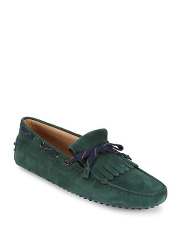Tod Inchess Fringed Suede Tie Moccasins